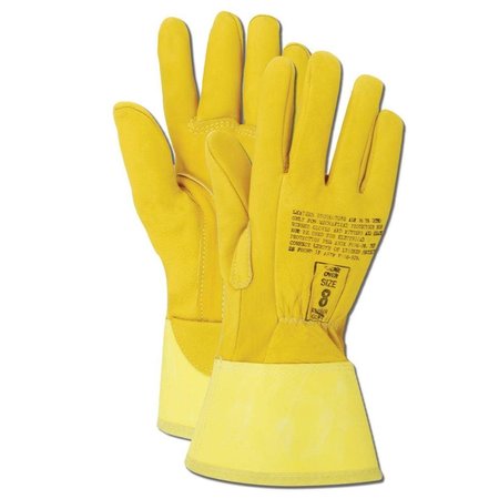 MAGID PowerMaster 66604 12 High Voltage Leather Linemans Protector Glove, 12PK 66604-12